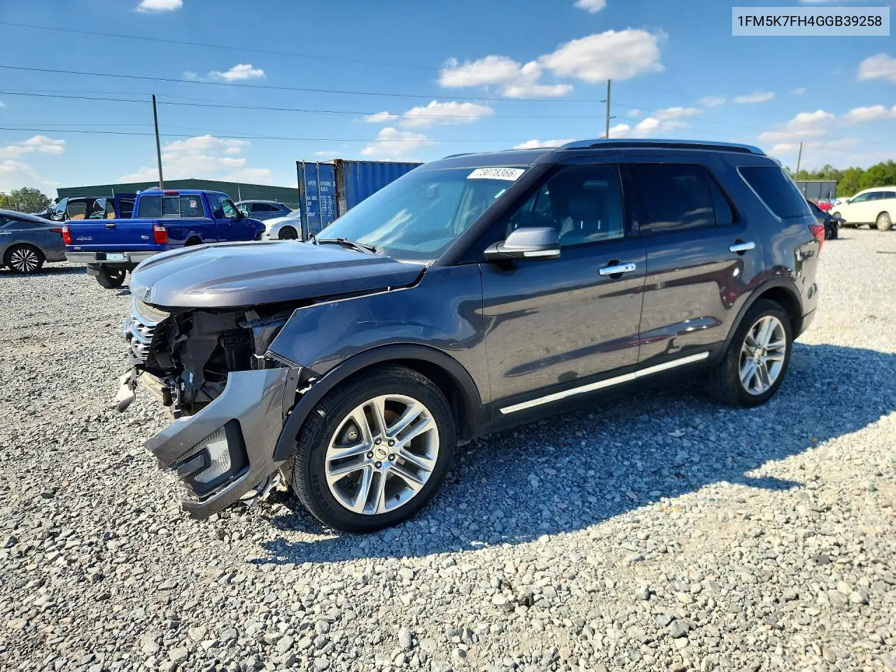 FORD EXPLORER 2016, VIN 1FM5K7FH4GGB39258