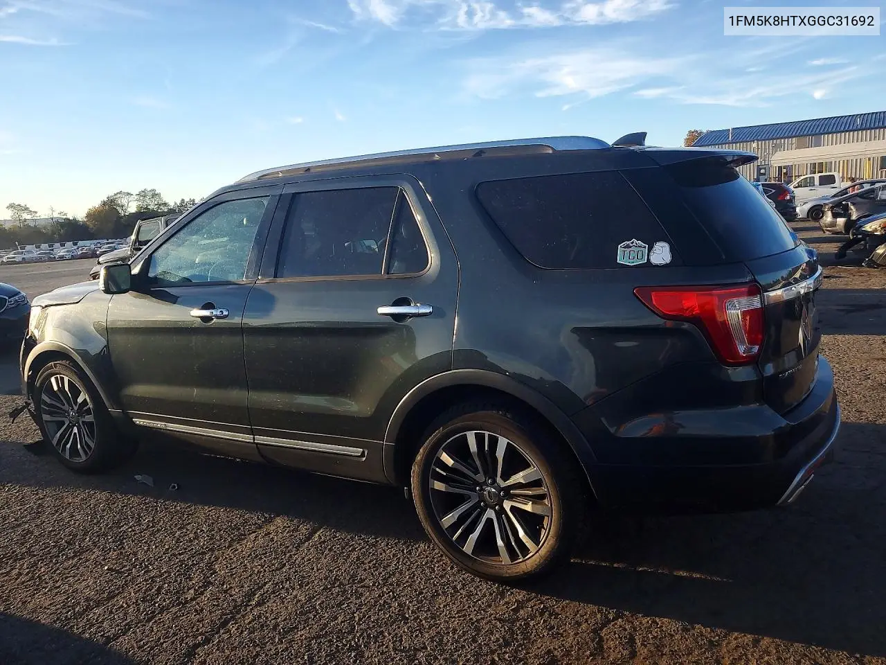 2016 FORD EXPLORER VIN 1FM5K8HTXGGC31692 — фото 2