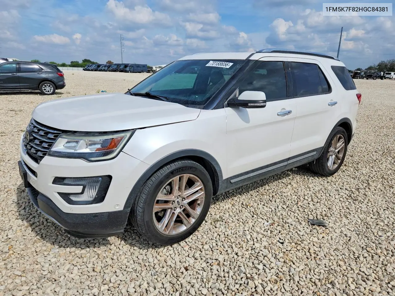 FORD EXPLORER 2017, VIN 1FM5K7F82HGC84381
