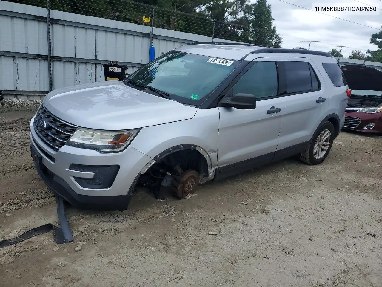FORD EXPLORER 2017, VIN 1FM5K8B87HGA84950