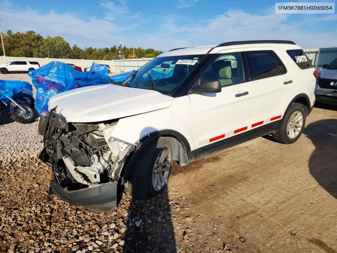 FORD EXPLORER 2017, VIN 1FM5K7B81HGD65054