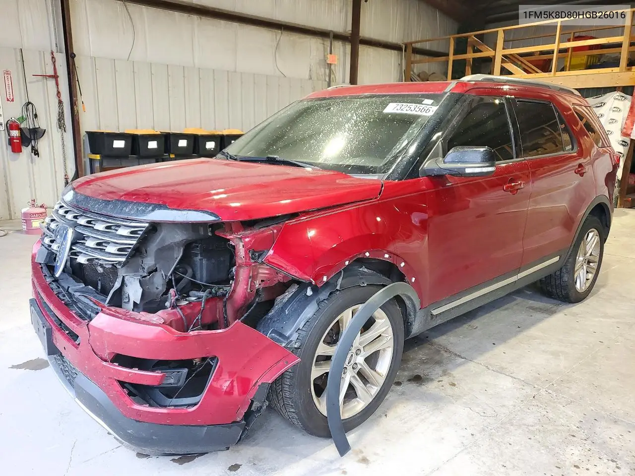 FORD EXPLORER 2017, VIN 1FM5K8D80HGB26016