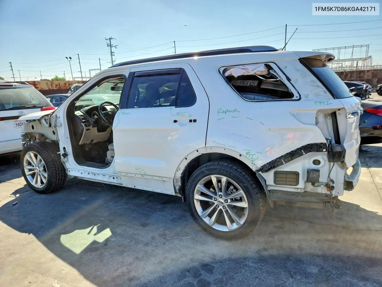 2019 FORD EXPLORER VIN 1FM5K7D86KGA42171 — фото 2