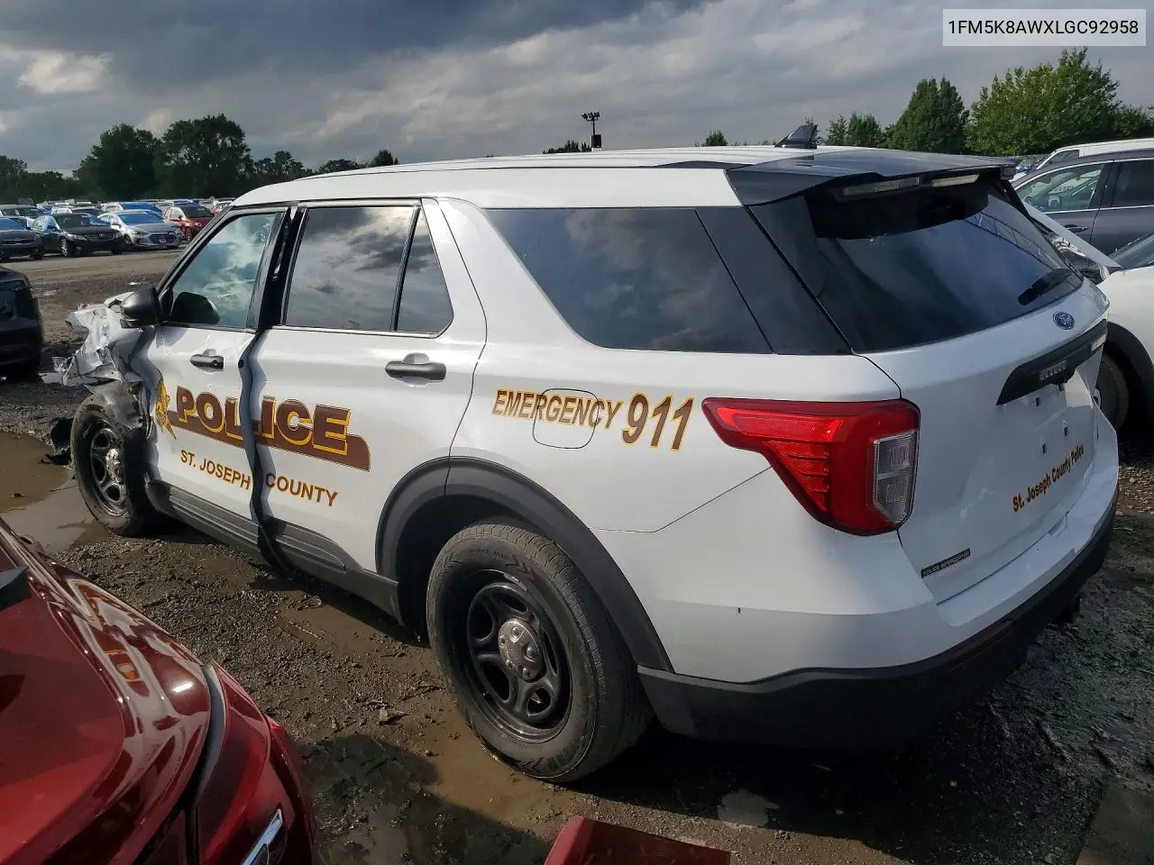 FORD EXPLORER 2020, VIN 1FM5K8AWXLGC92958