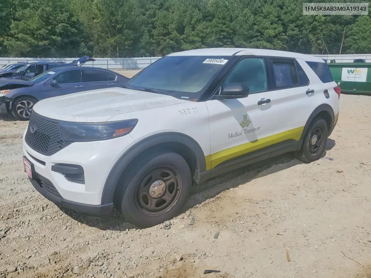 FORD EXPLORER 2021, VIN 1FM5K8AB3MGA19343