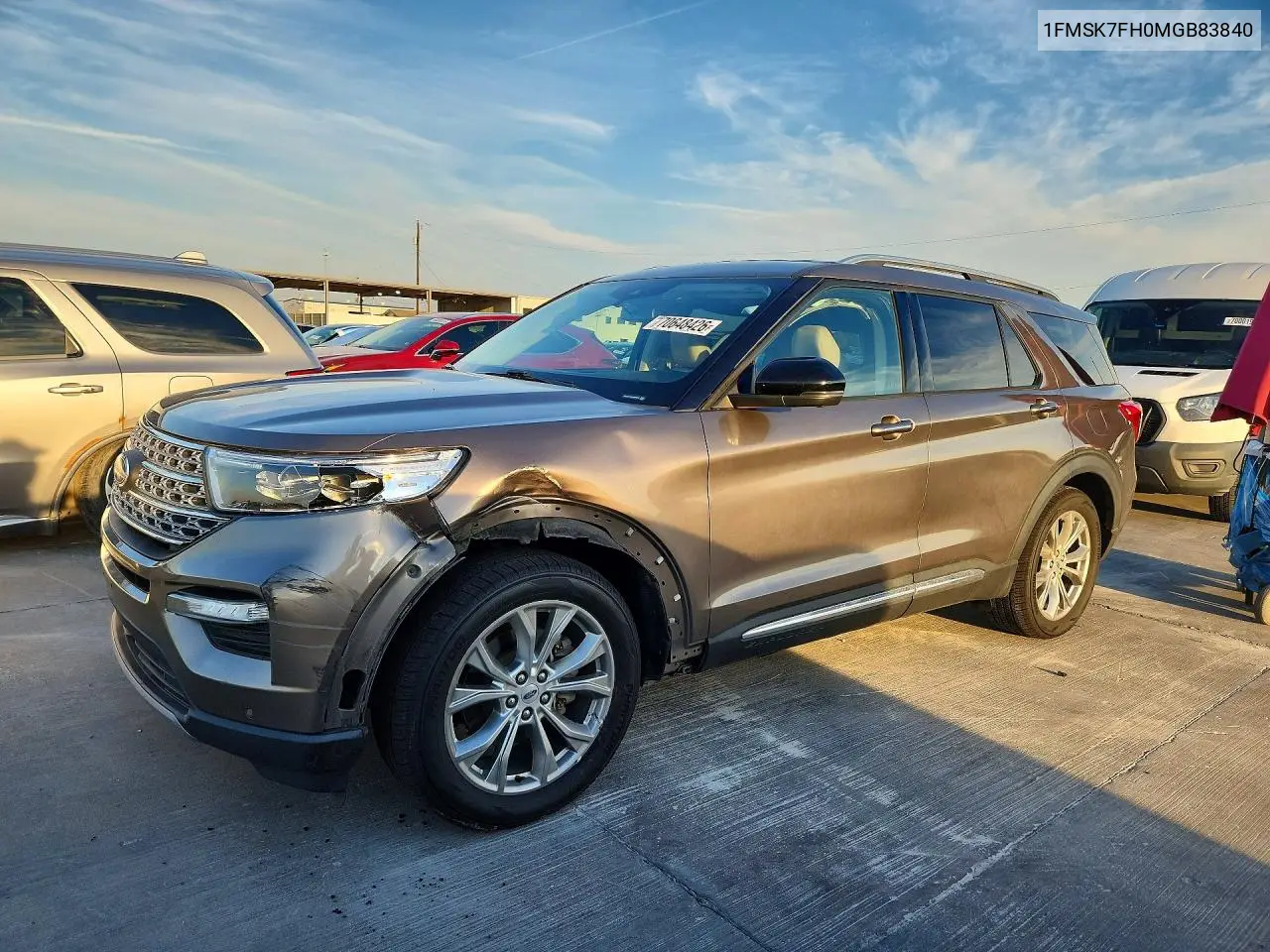 FORD EXPLORER 2021, VIN 1FMSK7FH0MGB83840