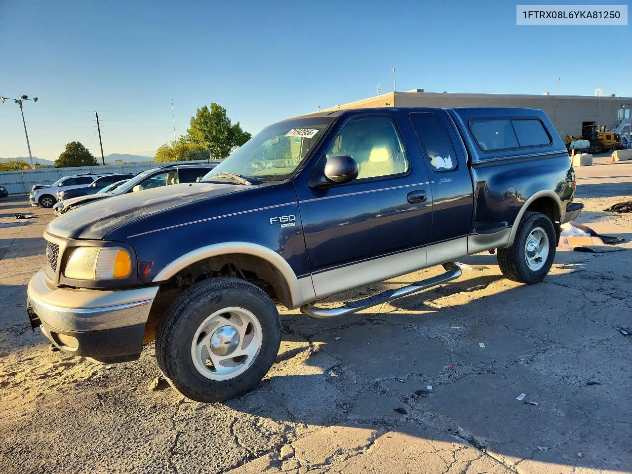 FORD F-150 2000, VIN 1FTRX08L6YKA81250
