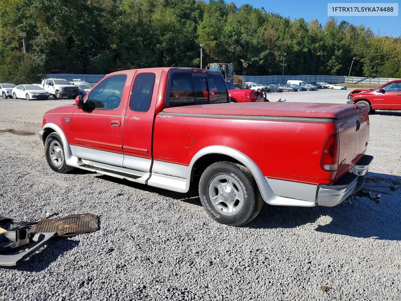 2000 FORD F-150 VIN 1FTRX17L5YKA74488 — фото 2