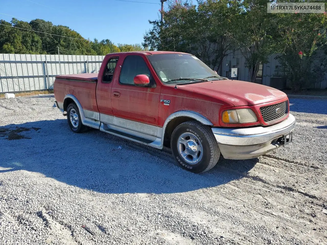 2000 FORD F-150 VIN 1FTRX17L5YKA74488 — фото 4