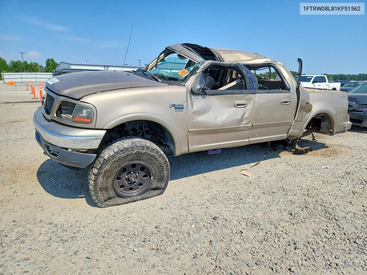 FORD F-150 2001, VIN 1FTRW08L81KF51562