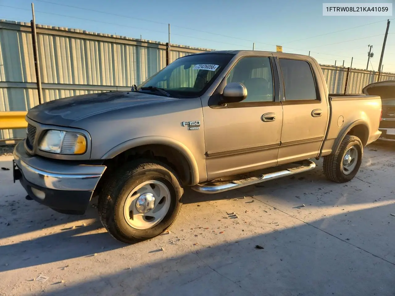 FORD F-150 2001, VIN 1FTRW08L21KA41059
