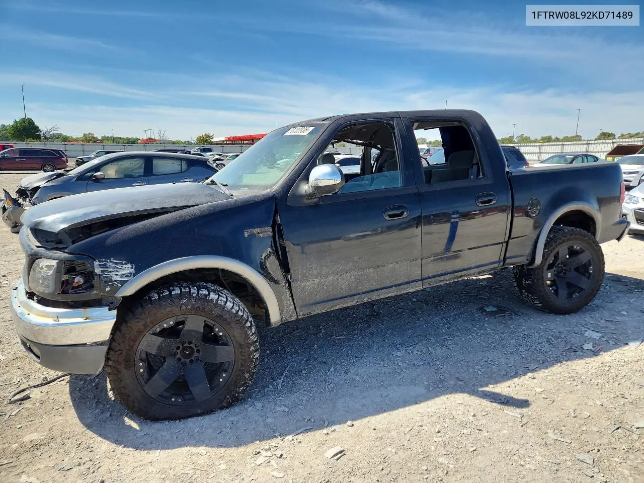 FORD F-150 2002, VIN 1FTRW08L92KD71489