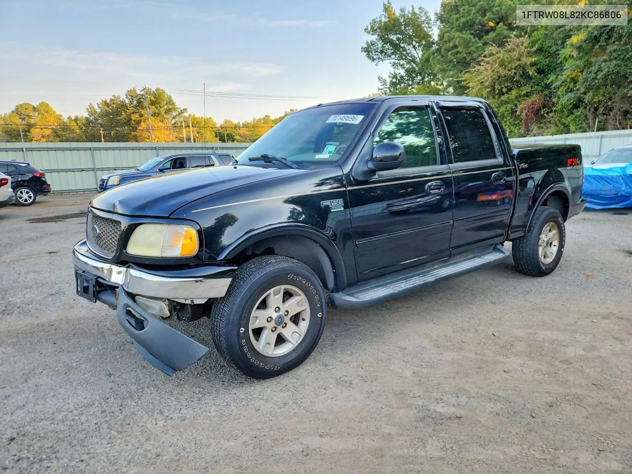FORD F-150 2002, VIN 1FTRW08L82KC86806