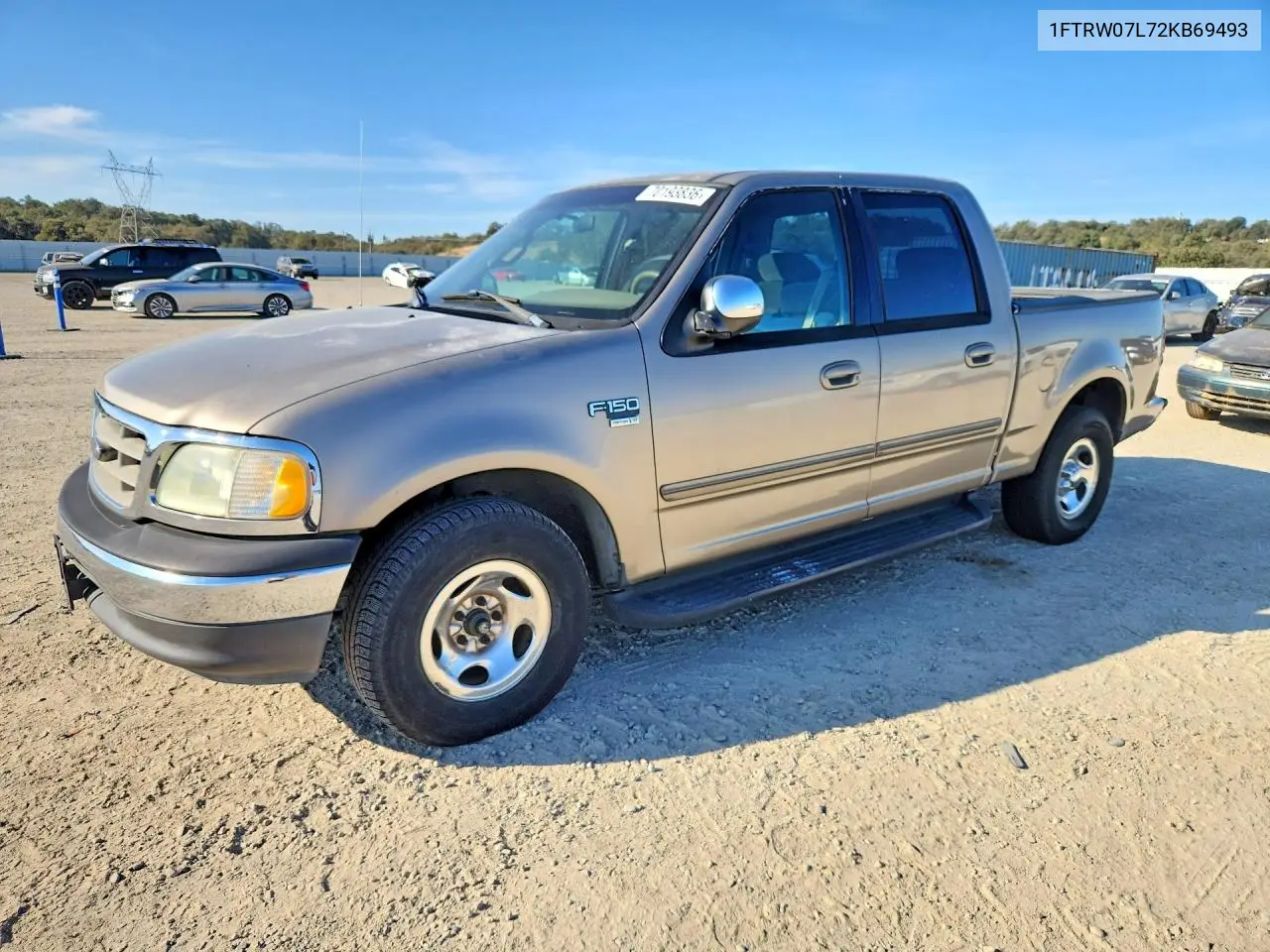 FORD F-150 2002, VIN 1FTRW07L72KB69493