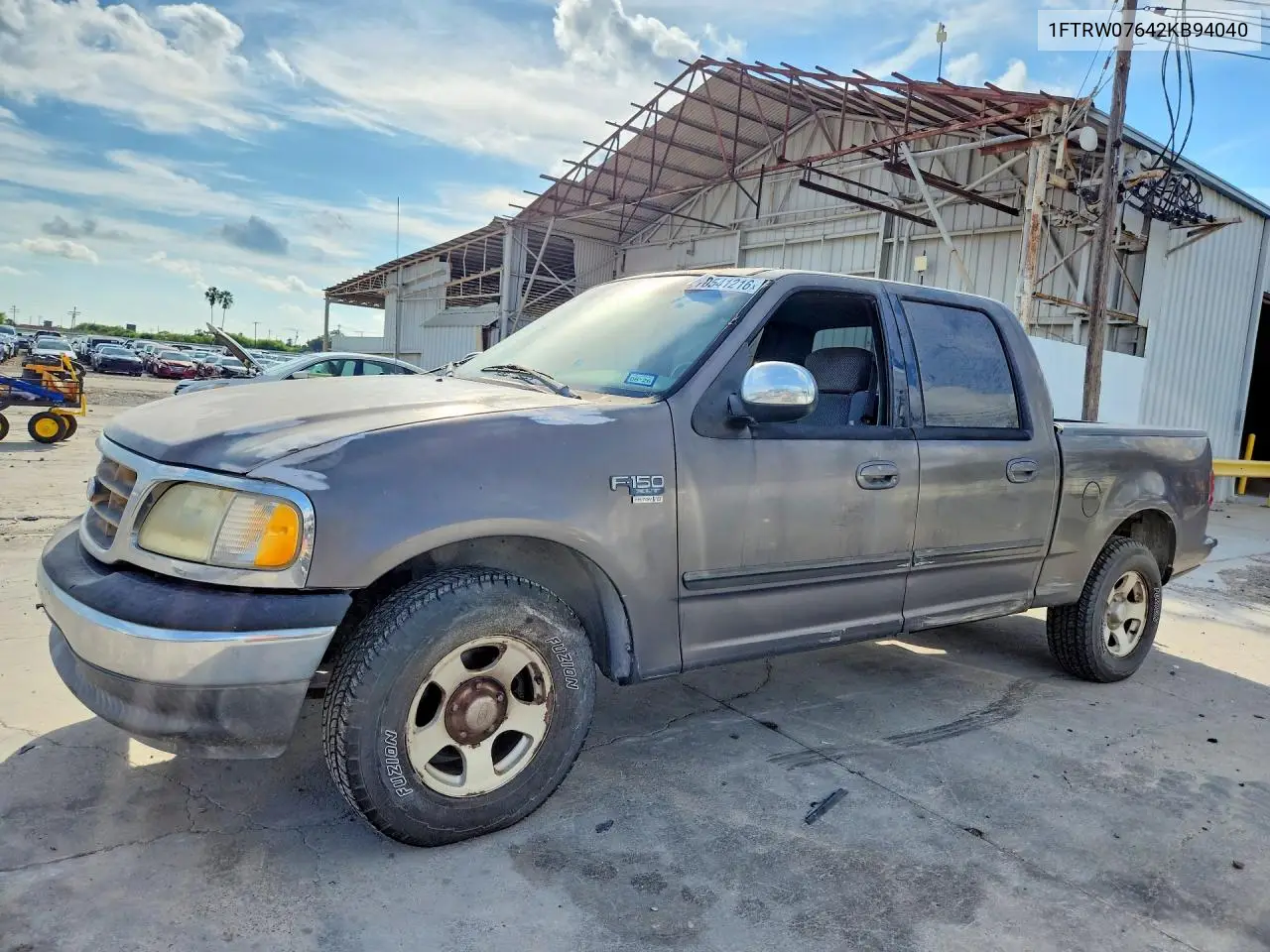 FORD F-150 2002, VIN 1FTRW07642KB94040