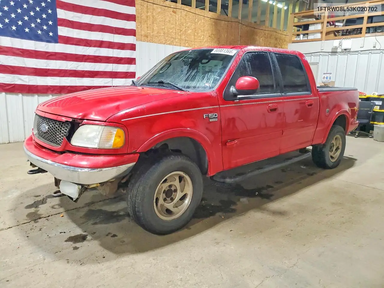 FORD F-150 2003, VIN 1FTRW08L53KC20702