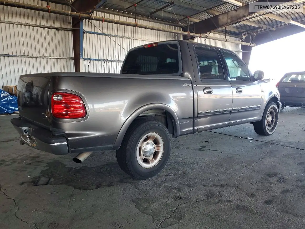 2003 FORD F-150 VIN 1FTRW07693KA67205 — фото 3