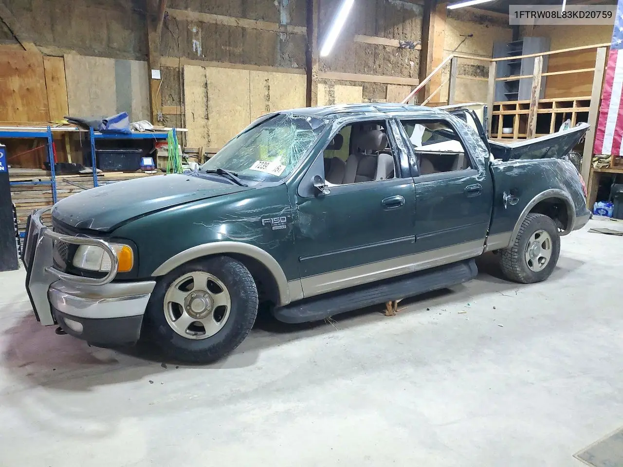FORD F-150 2003, VIN 1FTRW08L83KD20759