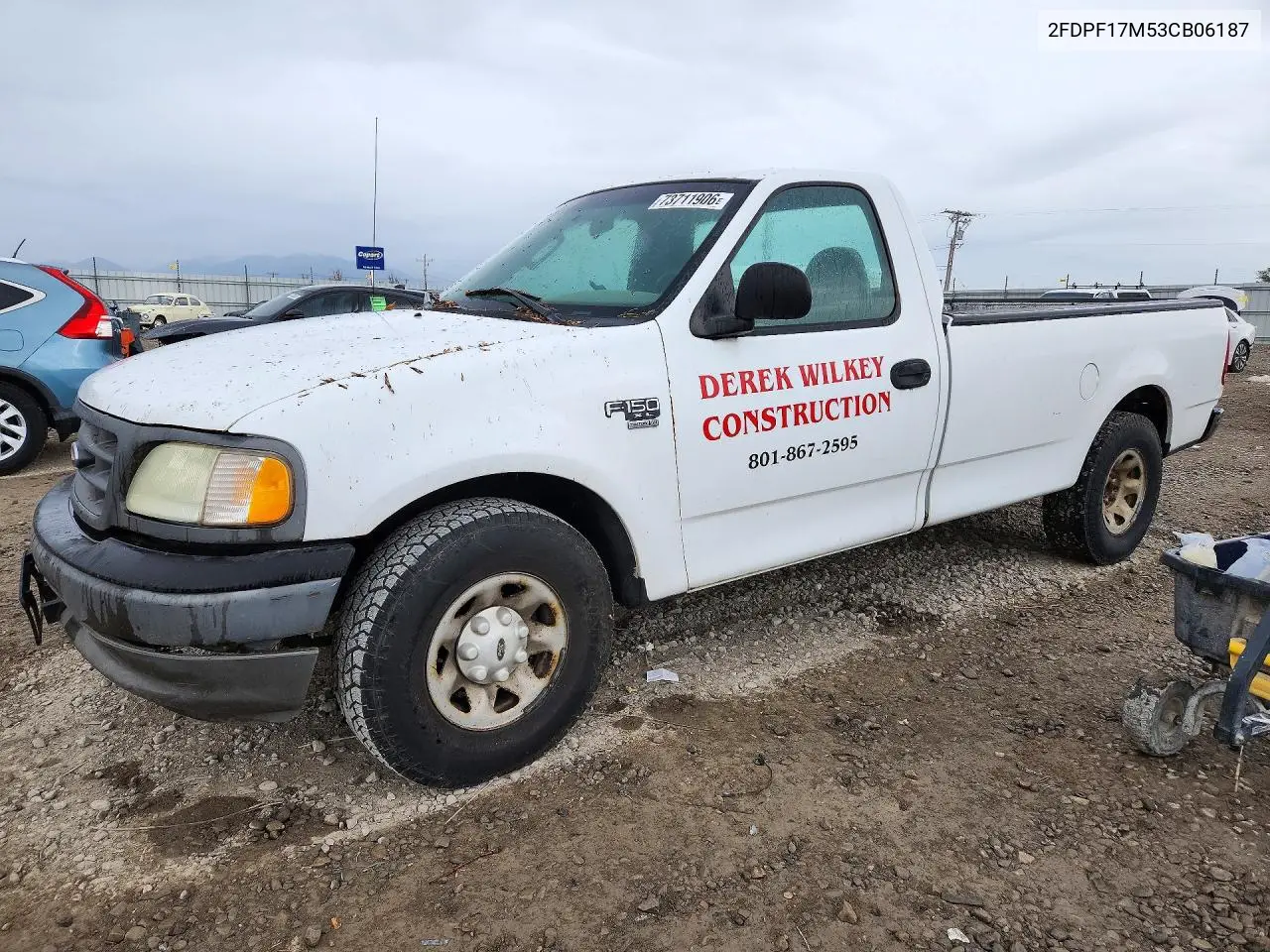 FORD F-150 2003, VIN 2FDPF17M53CB06187