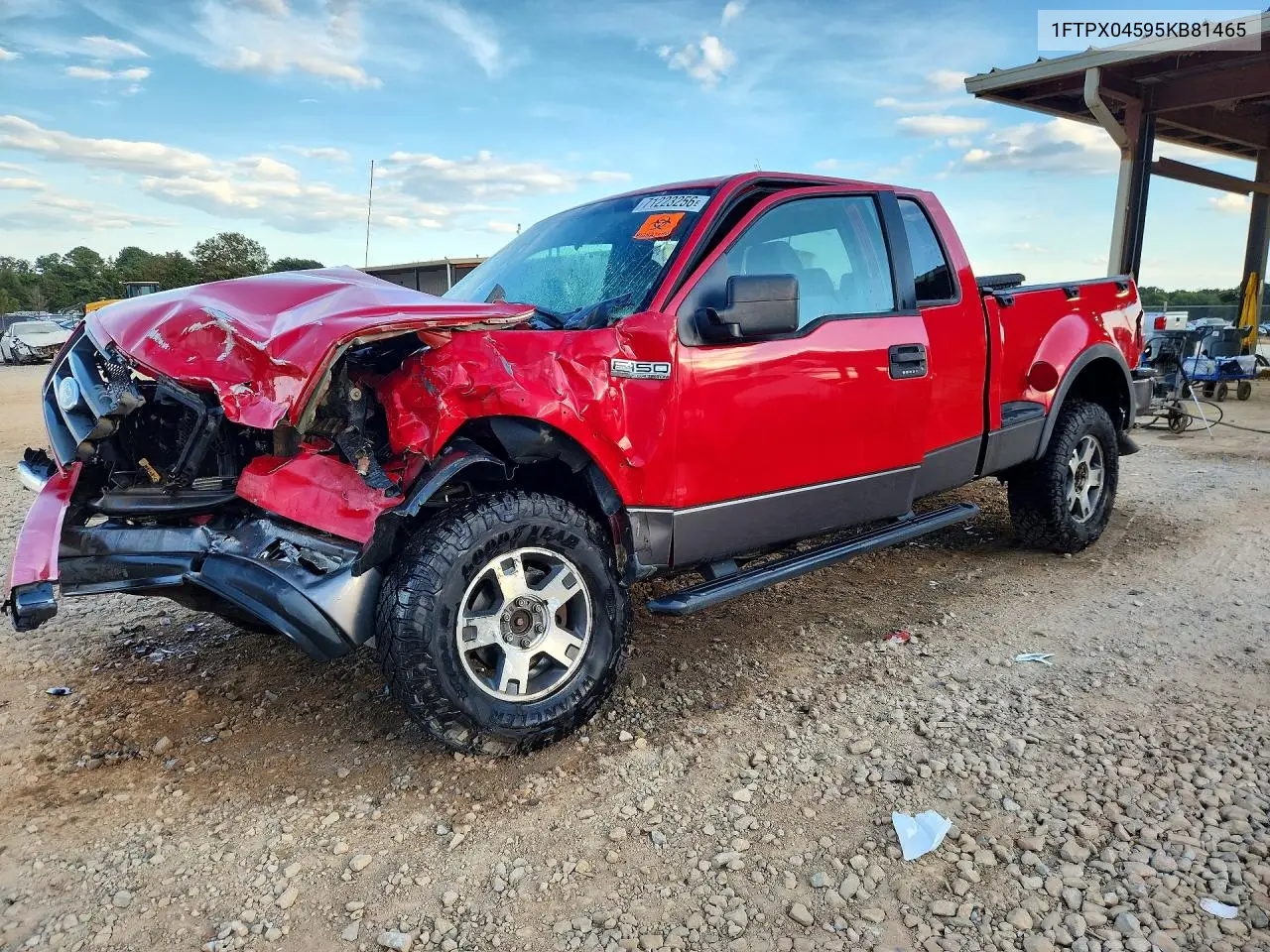 FORD F-150 2005, VIN 1FTPX04595KB81465