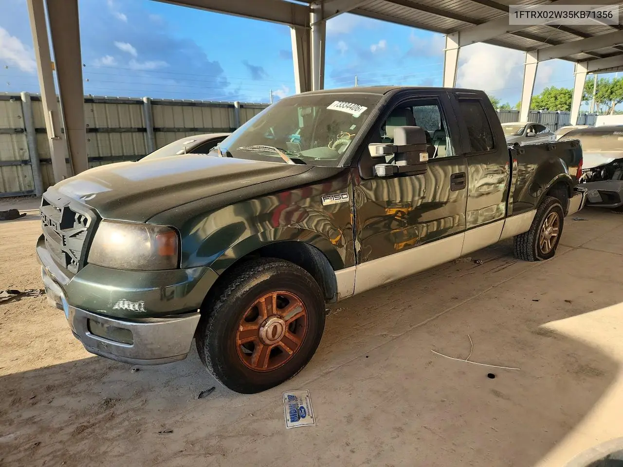 FORD F-150 2005, VIN 1FTRX02W35KB71356