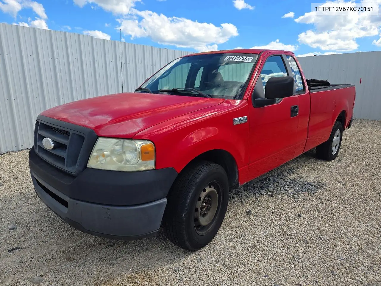 FORD F-150 2007, VIN 1FTPF12V67KC70151