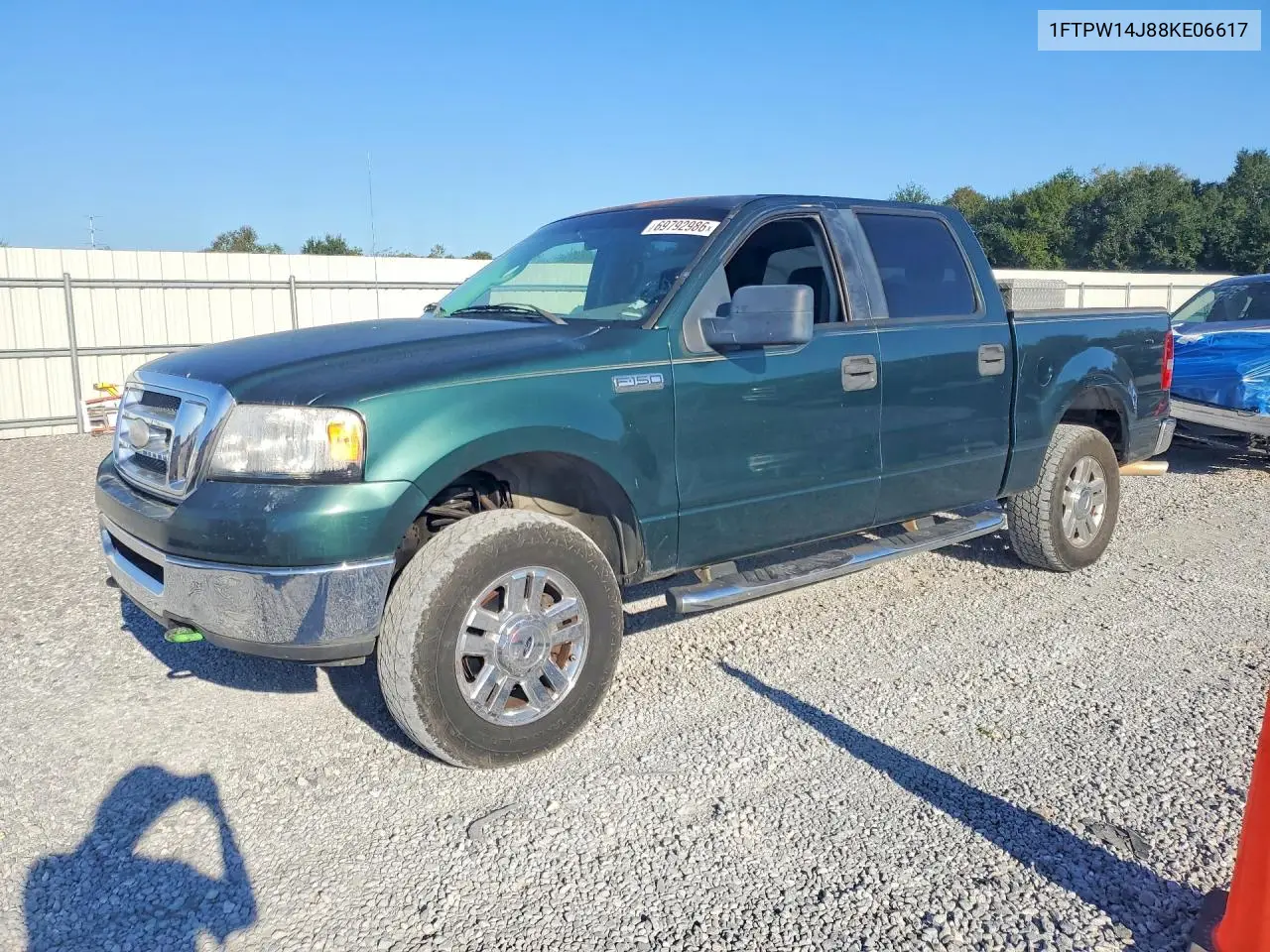 FORD F-150 2008, VIN 1FTPW14V88KE06617