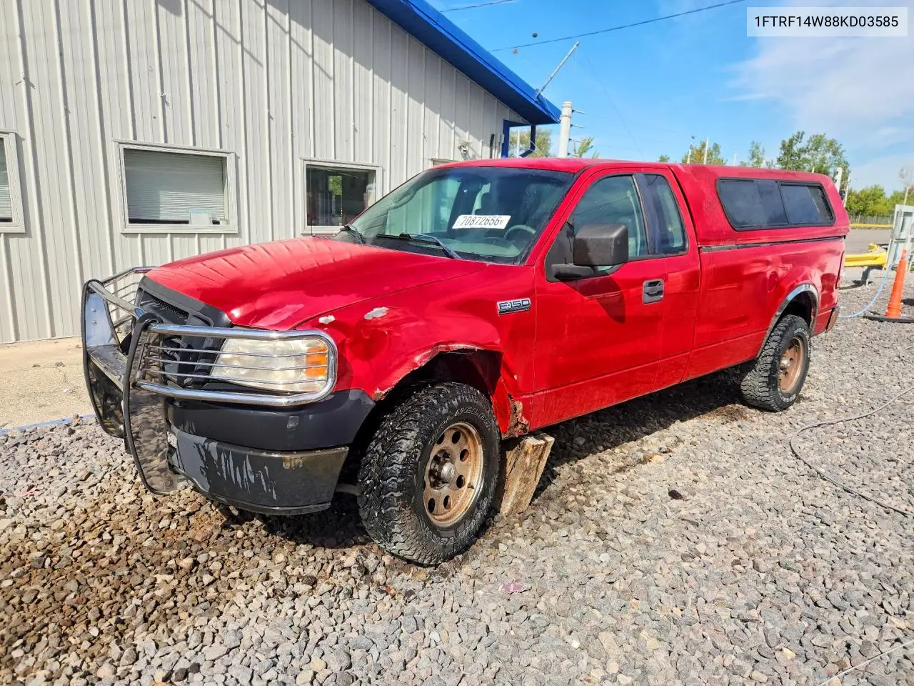 FORD F-150 2008, VIN 1FTRF14W88KD03585