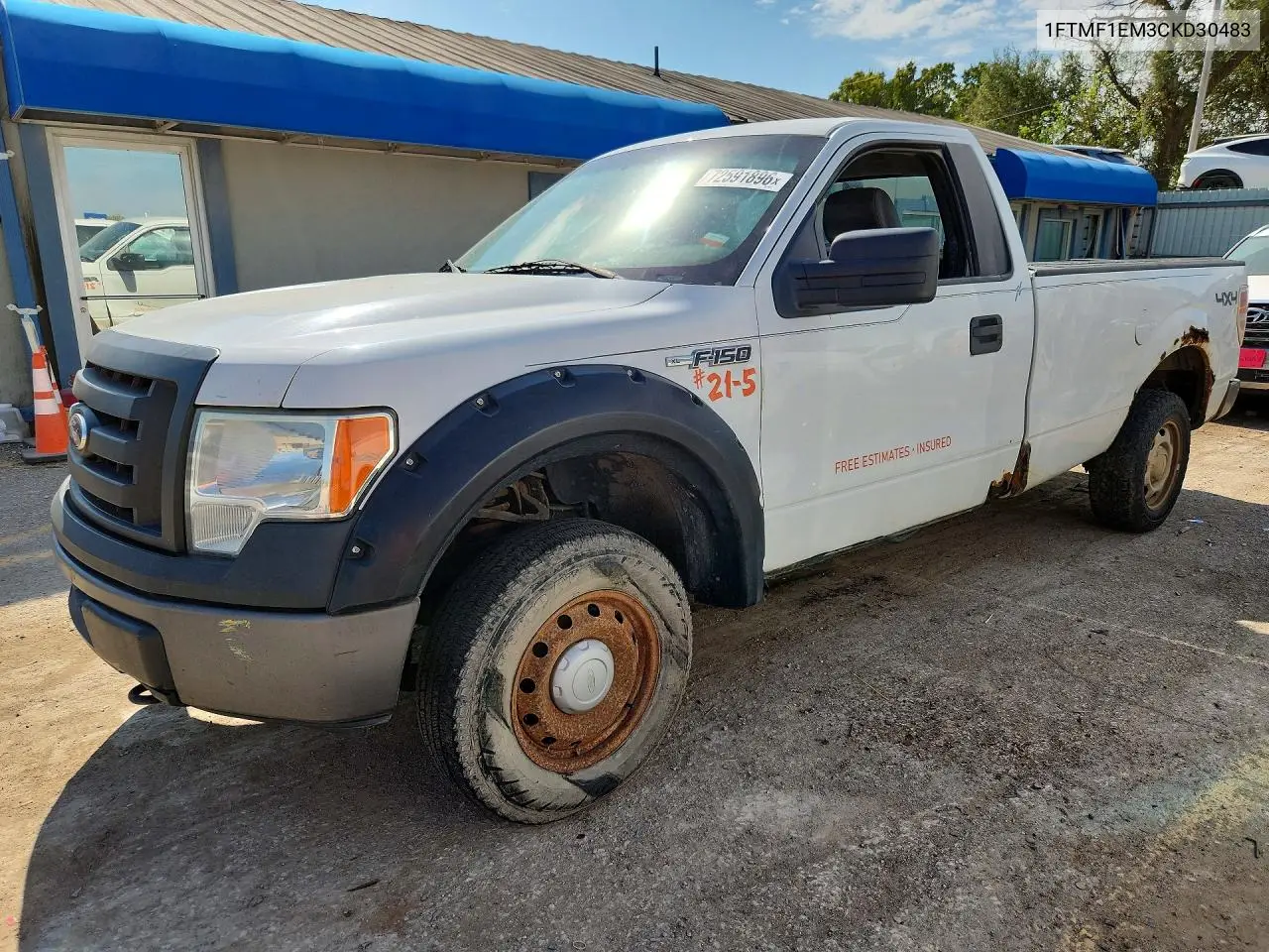 FORD F-150 2012, VIN 1FTMF1EM3CKD30483