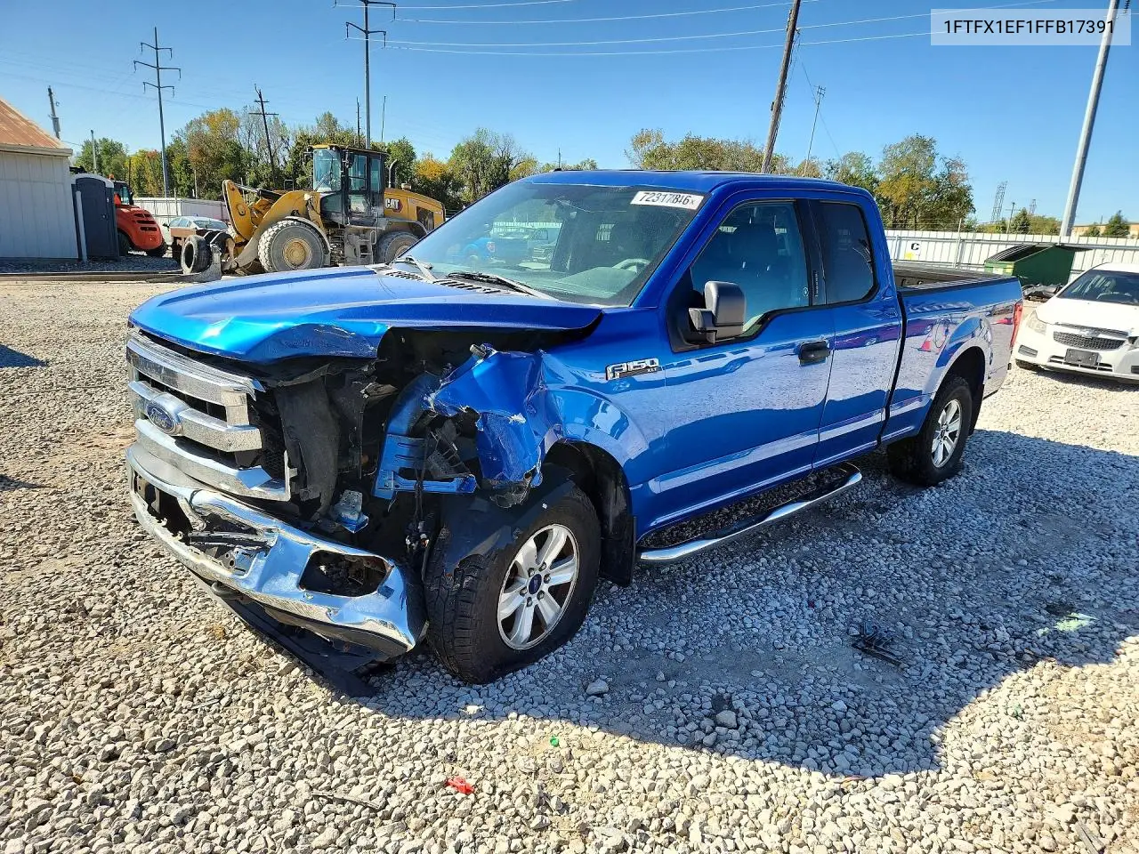 FORD F-150 2015, VIN 1FTFX1EF1FFB17391