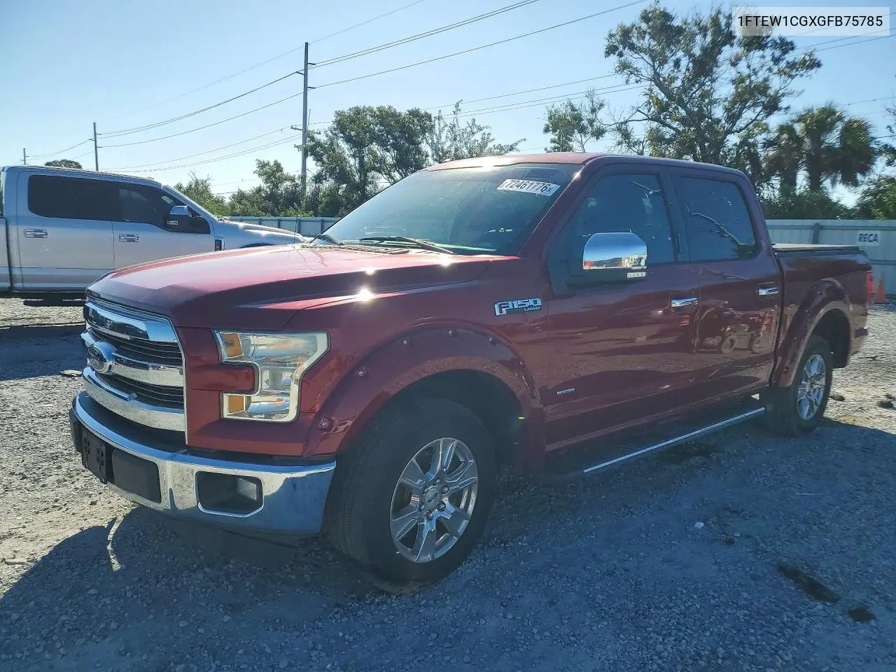 FORD F-150 2016, VIN 1FTEW1CGXGFB75785