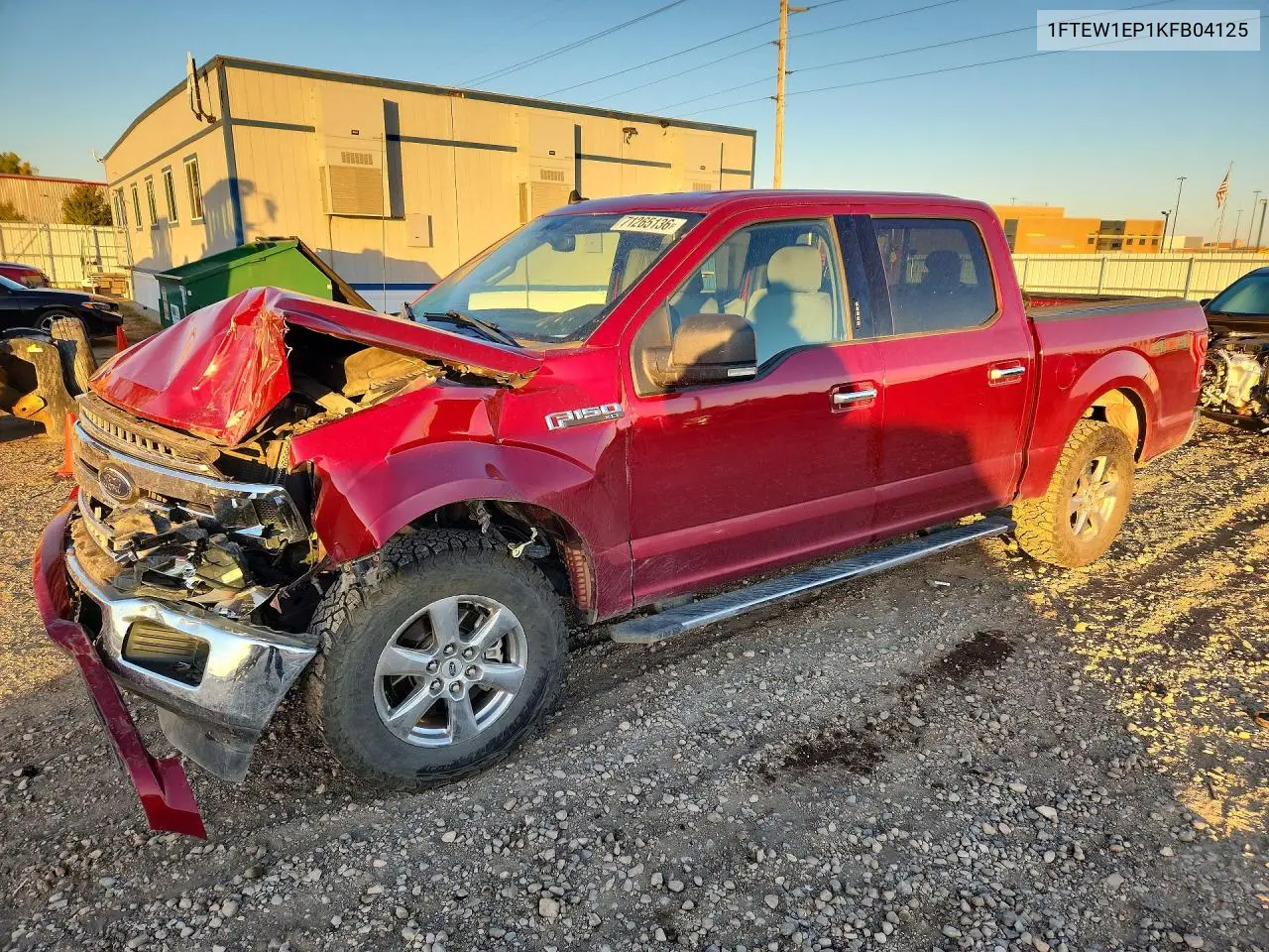 FORD F-150 2019, VIN 1FTEW1EP1KFB04125