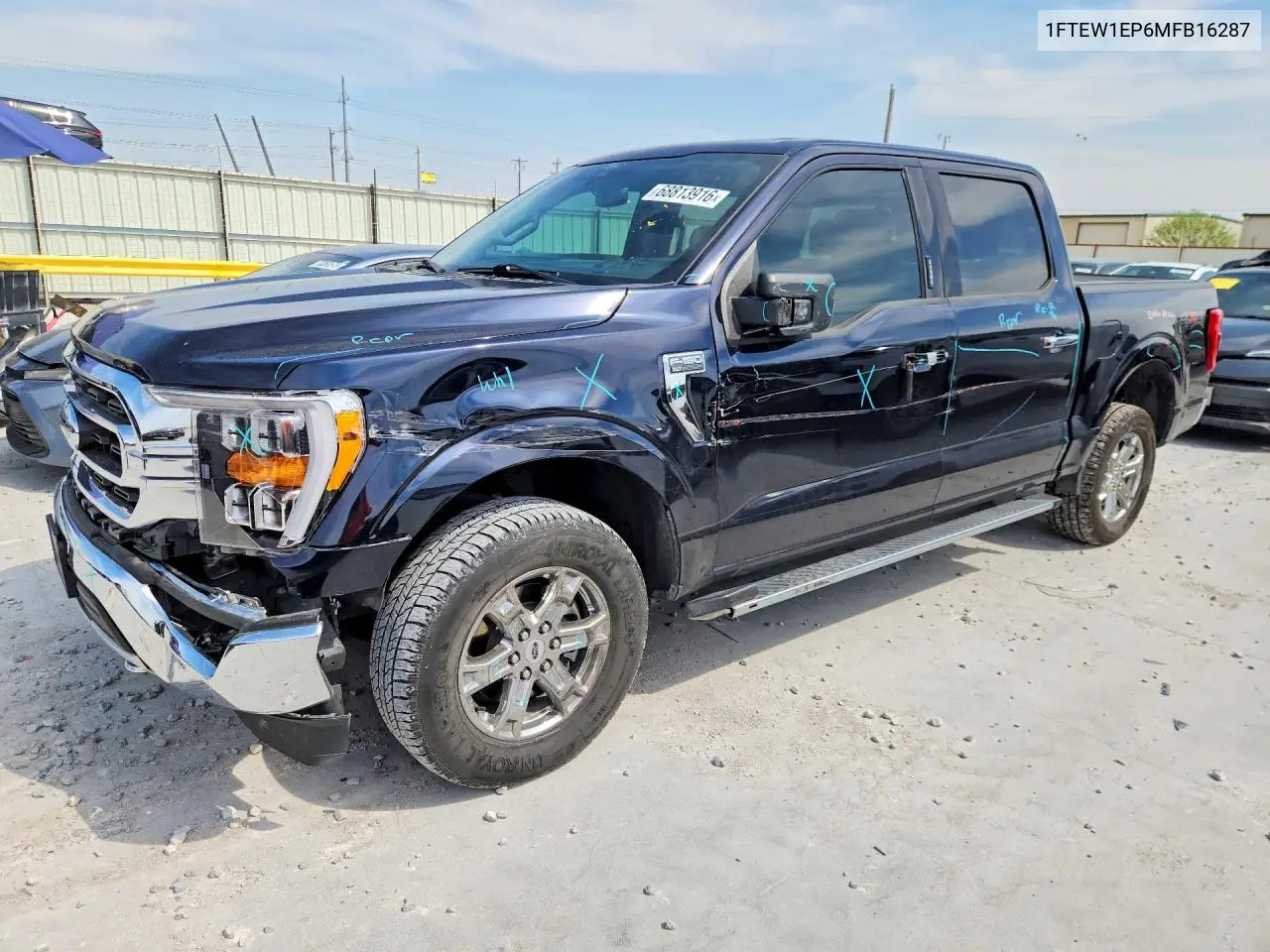 FORD F-150 2021, VIN 1FTEW1EP6MFB16287