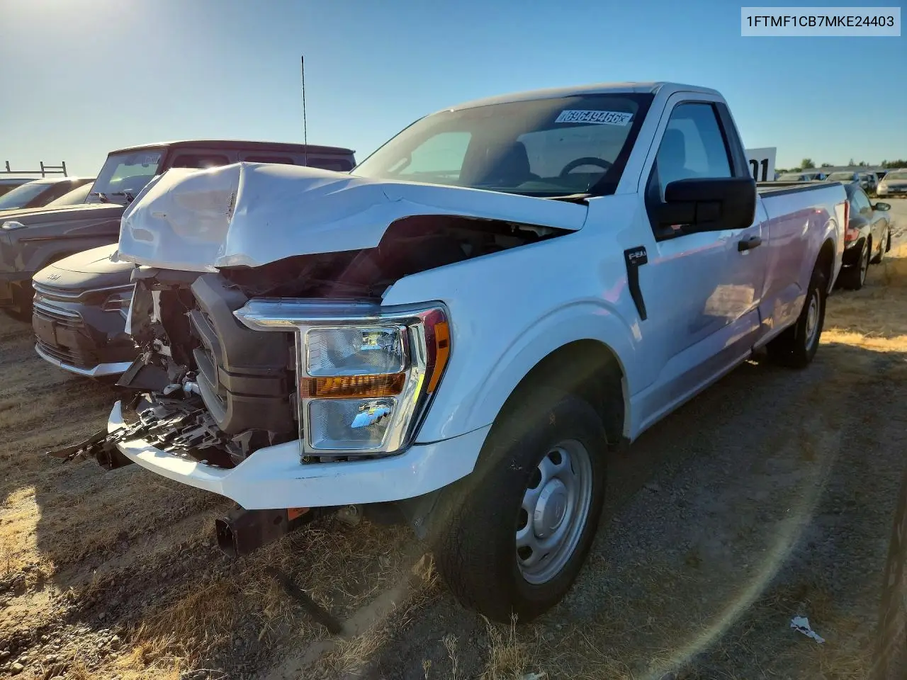FORD F-150 2021, VIN 1FTMF1CB7MKE24403