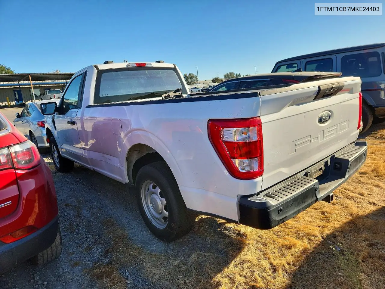 2021 FORD F-150 VIN 1FTMF1CB7MKE24403 — фото 2