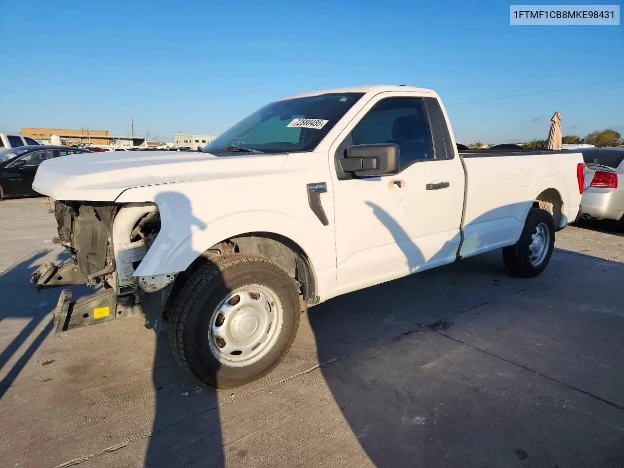 FORD F-150 2021, VIN 1FTMF1CB8MKE98431