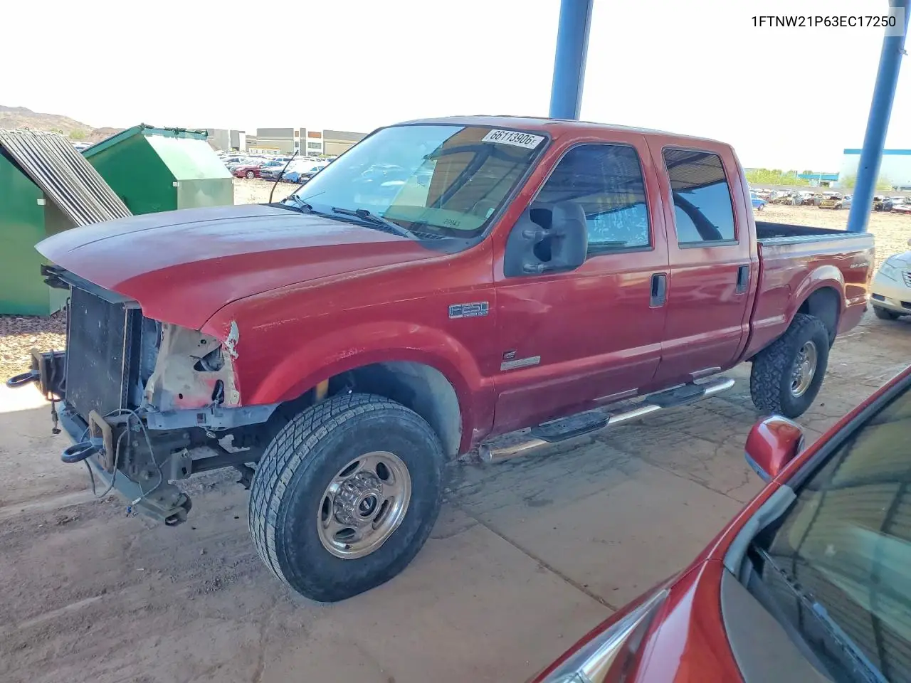 FORD F250 2003, VIN 1FTNW21P63EC17250