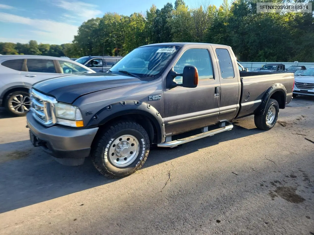 FORD F250 2003, VIN 1FTNX20S93EB88314