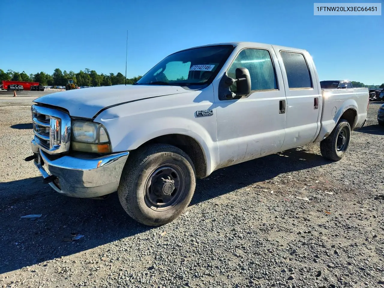 FORD F250 2003, VIN 1FTNW20LX3EC66451