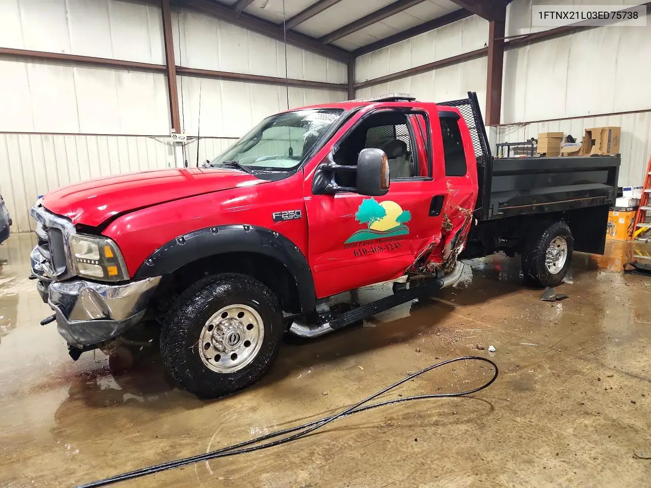 FORD F250 2003, VIN 1FTNX21L03ED75738