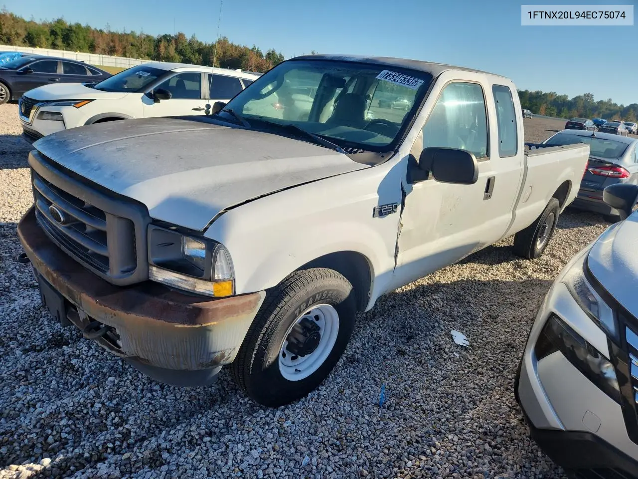 FORD F250 2004, VIN 1FTNX20L94EC75074
