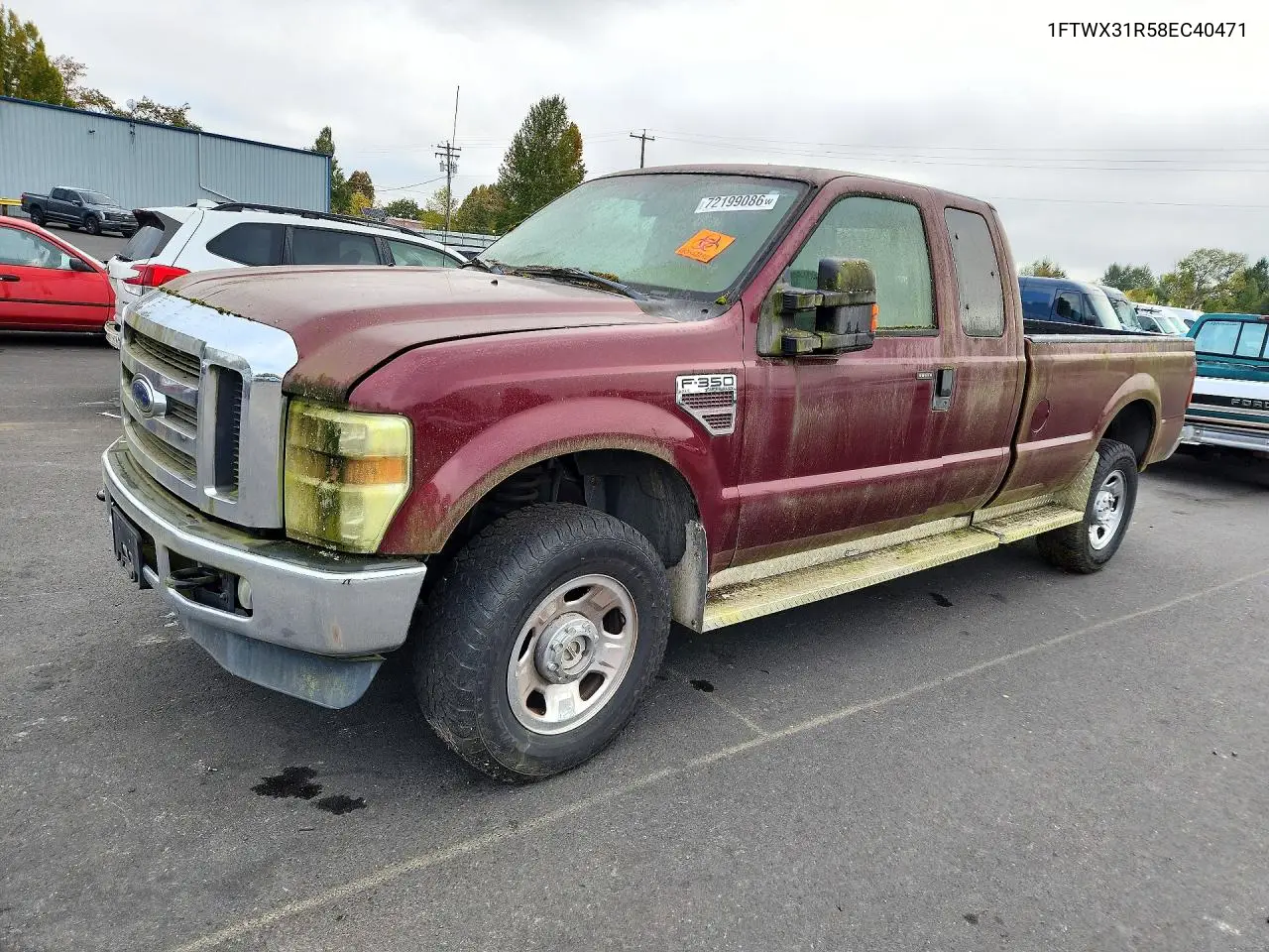 FORD F350 2008, VIN 1FTWX31R58EC40471