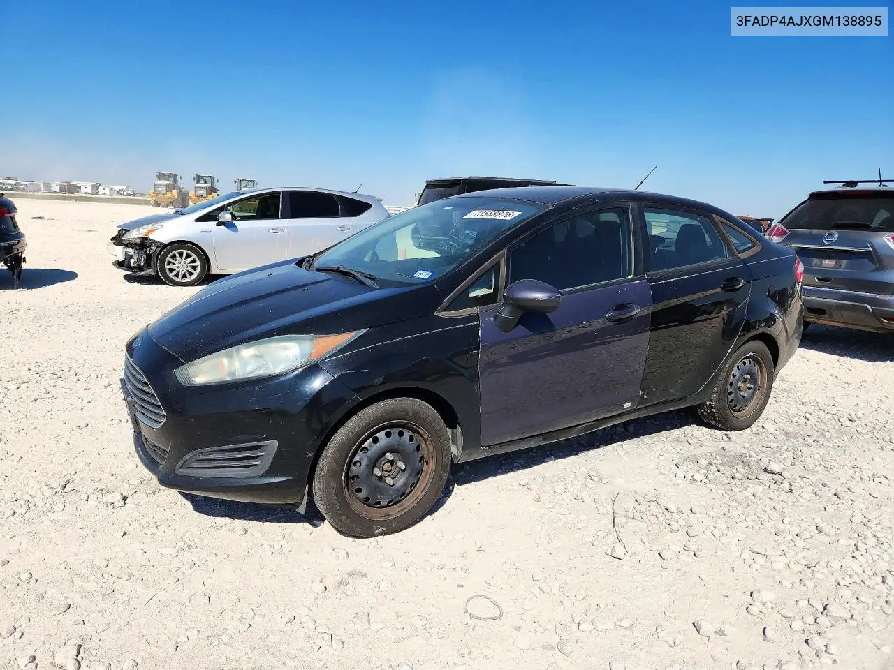FORD FIESTA 2016, VIN 3FADP4AJXGM138895