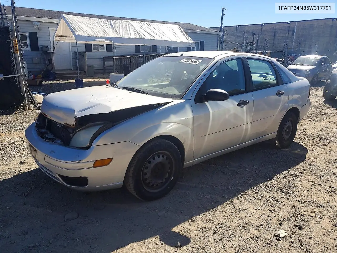 FORD FOCUS 2005, VIN 1FAFP34N85W317791