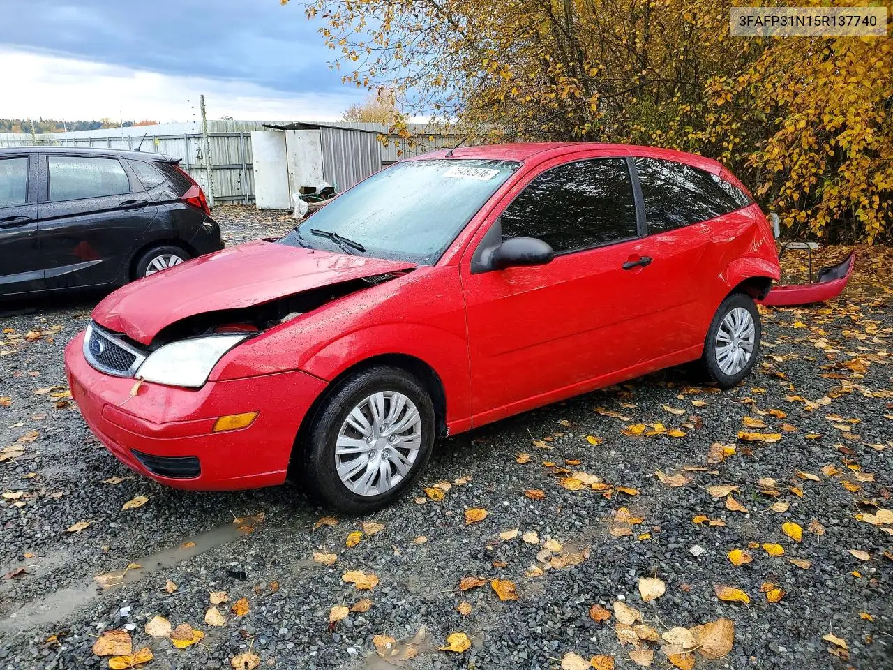 FORD FOCUS 2005, VIN 3FAFP31N15R137740