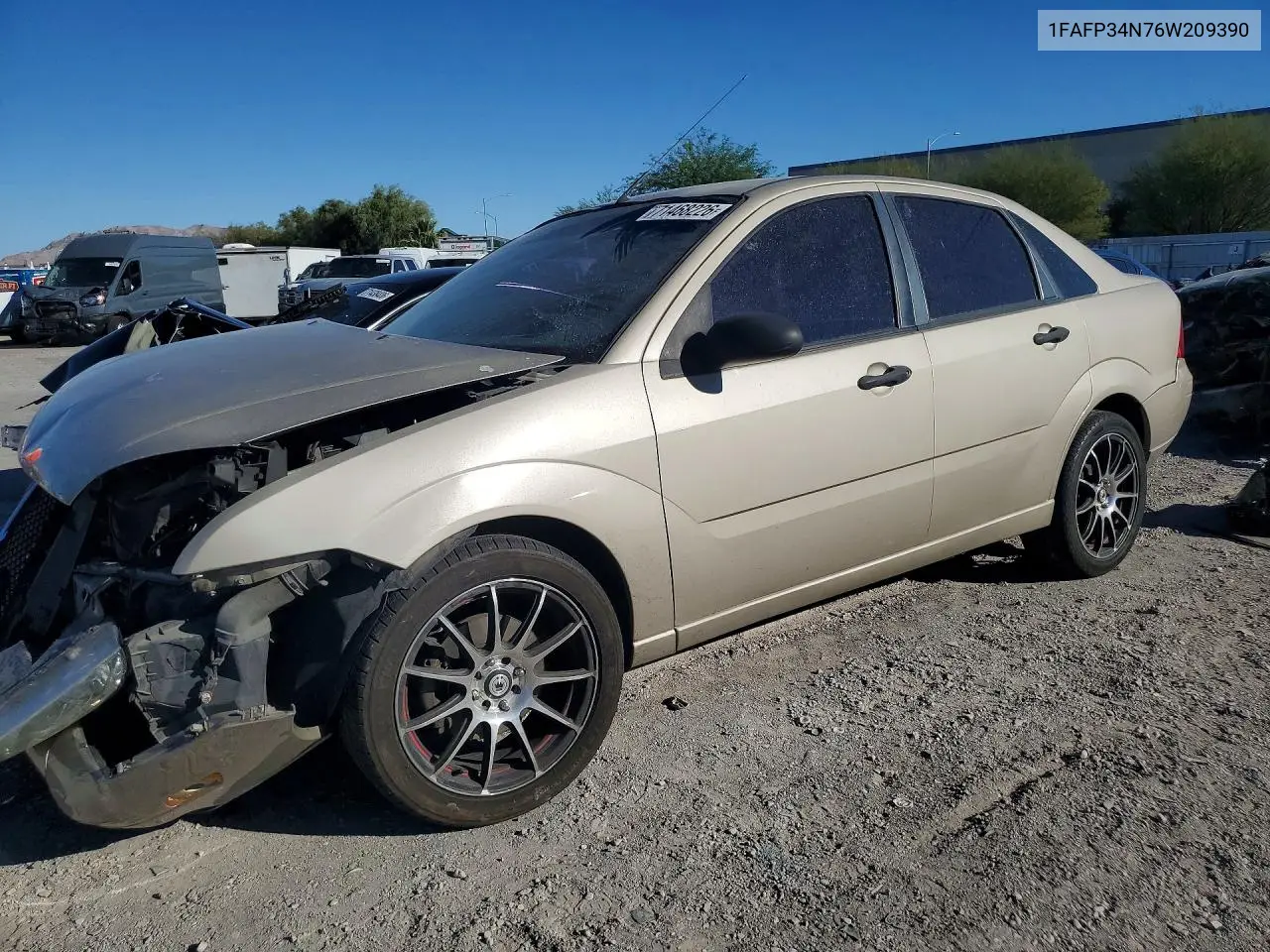FORD FOCUS 2006, VIN 1FAFP34N76W209390