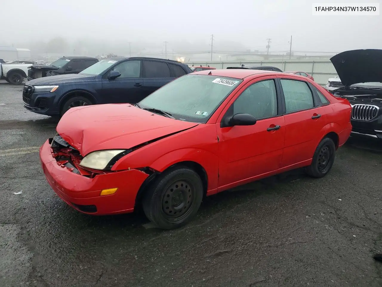 FORD FOCUS 2007, VIN 1FAHP34N37W134570