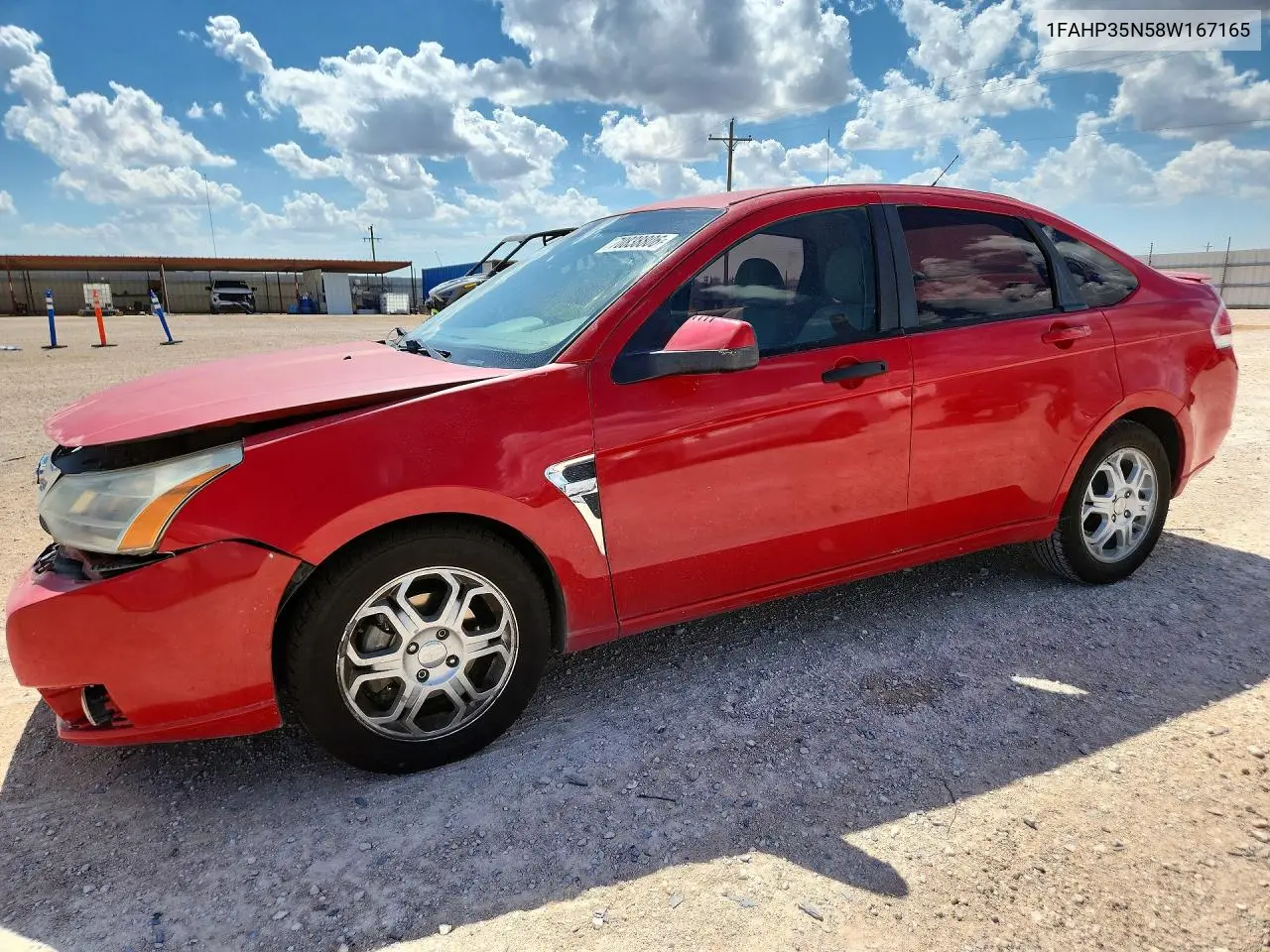 FORD FOCUS 2008, VIN 1FAHP35N58W167165