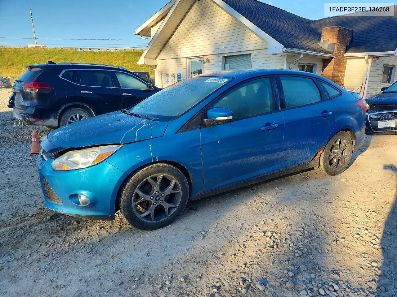 FORD FOCUS 2014, VIN 1FADP3F23EL136268