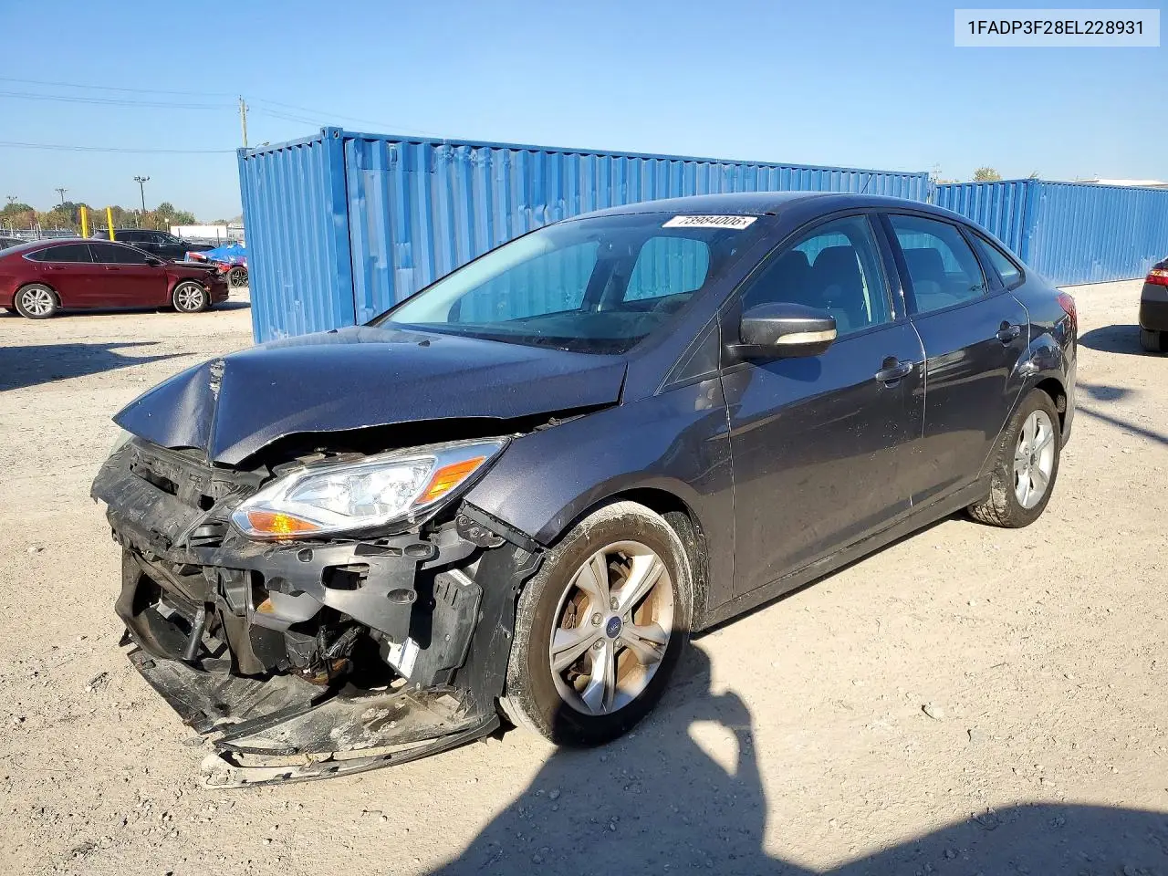 FORD FOCUS 2014, VIN 1FADP3F28EL228931
